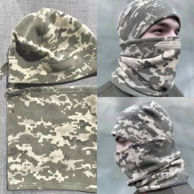 Прикольная шапка: Баф та шапка Піксель фліс